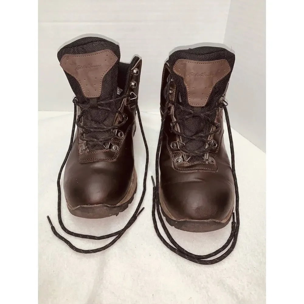 Eddie Bauer Boots Mens 9.5M Everett Waterproof Hiking Boot Brown Leather EUC